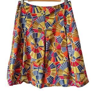 VTG Talbots Womens Size 10 Abstract Geo Print Skirt Cotton Colorful Preppy